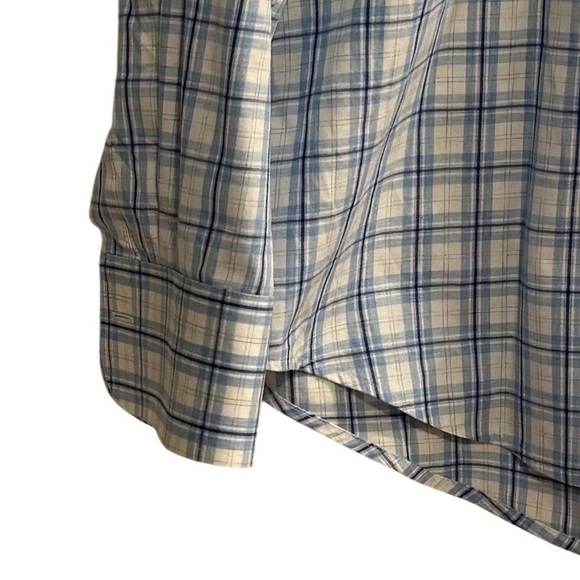 Peter Millar Men's Plaid Long Sleeve Button-Up Shirt Blue Size L - Picture 7 of 16